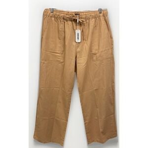 Coofandy Linen Blend Beige Elastic Waist Pull On Lounge‎ Pants Women's Size 3X